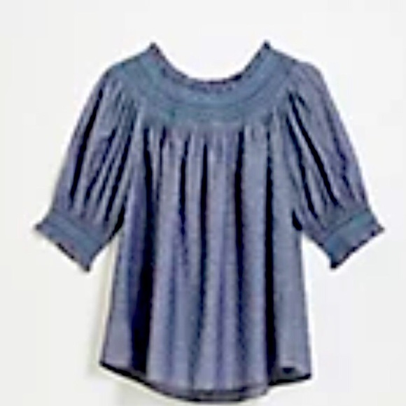 Loft Smocked Dot Top, Size Medium, New in Package - Picture 1 of 1